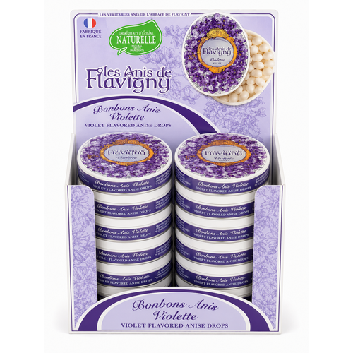 12 boîtes ovales Anis de Flavigny goût violette 50 g