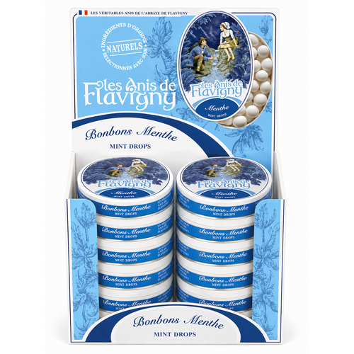 12 boîtes ovales Anis de Flavigny goût menthe 50 g