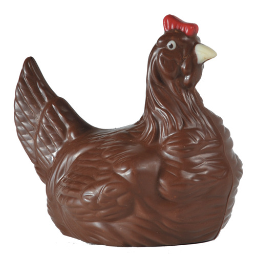 Moulage de poule au chocolat au lait garnie de fritures 325g Guisabel