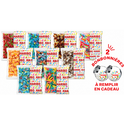 Kit de 2 bonbonnières HARIBO avec 23 kilos de bonbons HARIBO