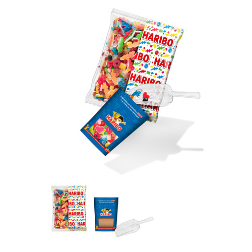 Colis Happy Life Haribo 2 kg x 6 avec 100 sachets papier et une pelle