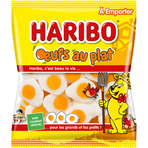 Carton de 30 sachets Œufs au plat 120gr Haribo