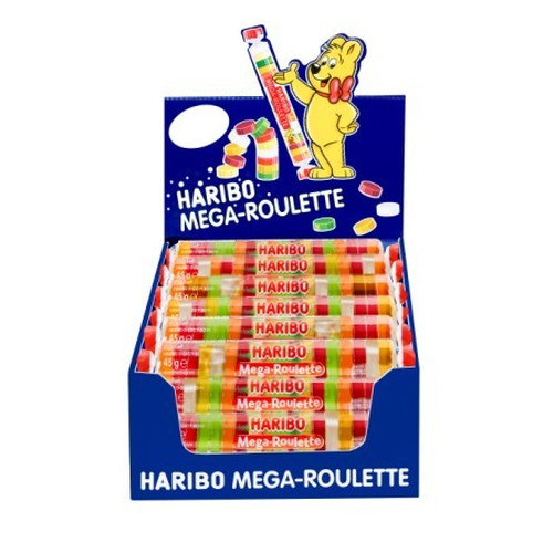 MEGA ROULETTES HARIBO FRUITS , boite de 40