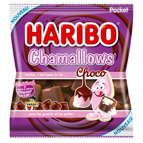 Carton de 24 sachets de Chamallows au chocolat 75 g Haribo