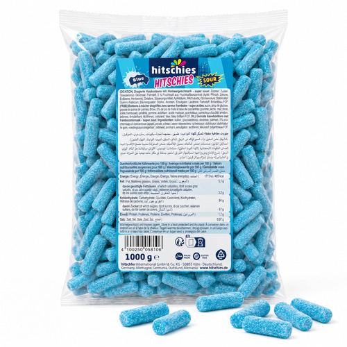 Bonbons Hitschies bleu acidulé 1 kg Hitschler