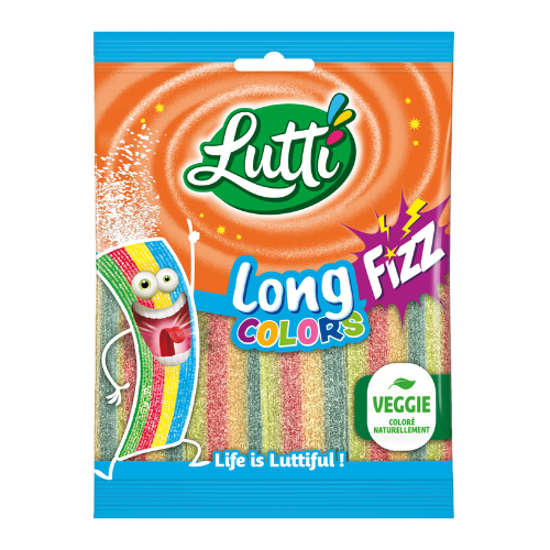 Long Fizz Color 100g – Bonbons acides colorés