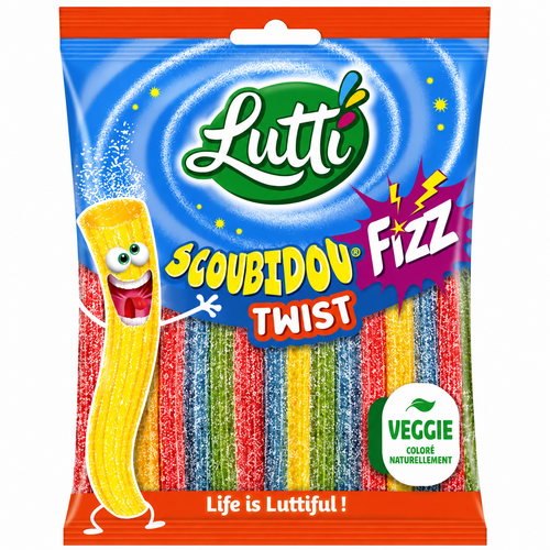 Scoubidou Fizz Twist – Bonbons acidulés torsadés – Sachet 100g, Lutti