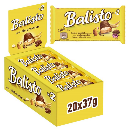 Boite de 20 barres de Balisto miel et amandes