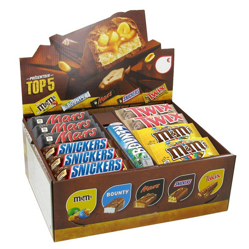 Boite Assortiment TOP 5 - 53 barres/sachets chocolatés assortis