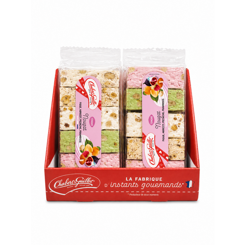 Barquette de nougats tendres abricot, figue, framboise, pistache 90g Chabert & Guillot