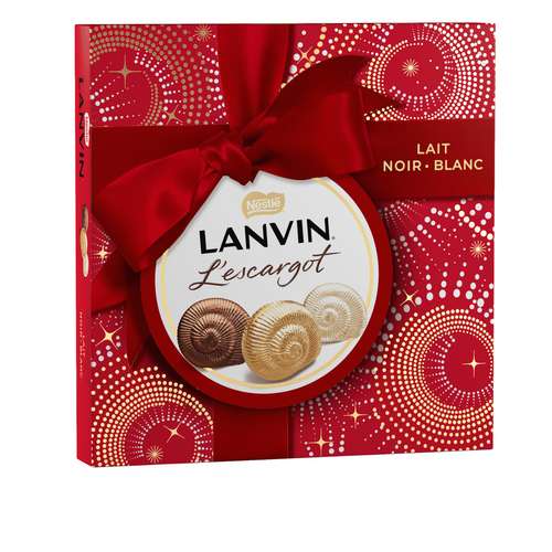 Boîte cadeau Escargots Lanvin chocolat lait, noir et blanc 269 g