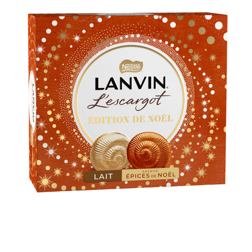 Boîte cadeau Escargots Lanvin chocolat au lait & épices de Noël 269 g