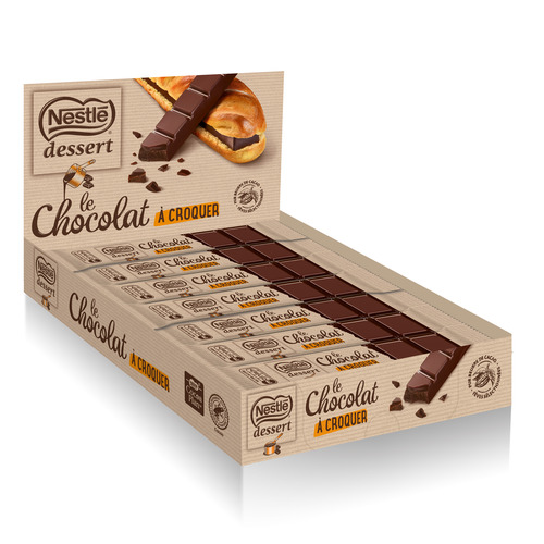 Display de 14 barres Chocolat à croquer noir Nestlé Dessert 14x32g