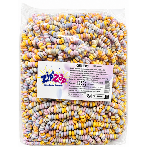 Colliers de Bonbons Nus – Sachet de 100 pièces – Zip & Zap