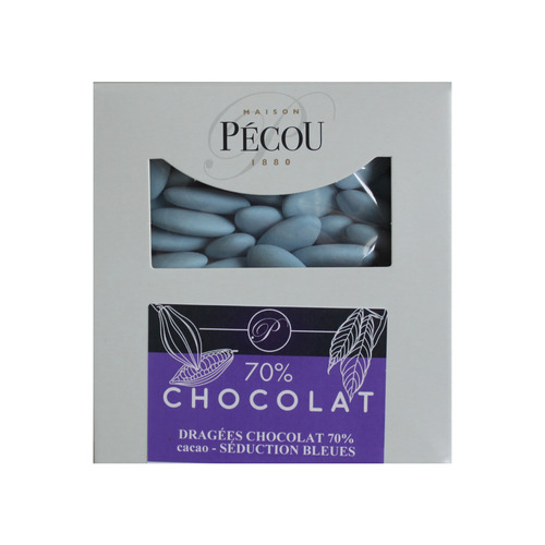 Dragées au chocolat 70% bleu 1kg Pécou