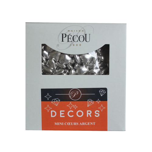 Mini cœurs au chocolat argent 1kg Pécou