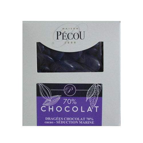 Dragées au chocolat 70% bleu marine 1kg Pécou