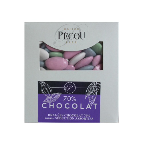 Dragées au chocolat 70% assorties 1kg Pécou