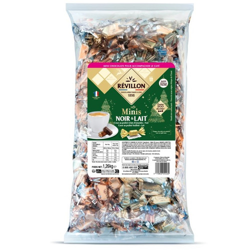 Mini papillotes chocolat lait et noir 70% Révillon 1,26 kg