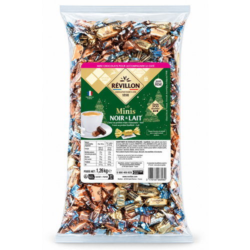 Mini papillotes lait et noir 70% 1,26 kg
