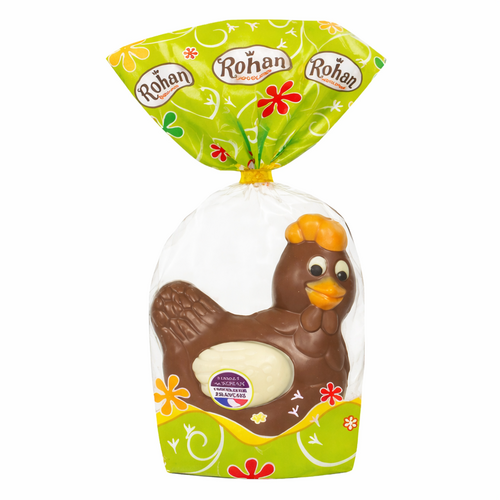 Poule en chocolat au lait décorée Rohan 125 g