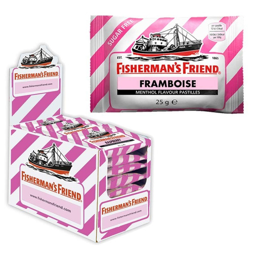 Carton de 24 sachets Fisherman Friend framboise 25gr
