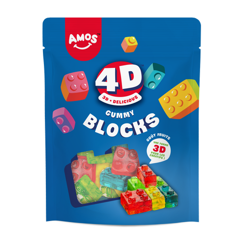 Bonbons gélifiés Amos Kids Blocks LEGO 4D 140 g