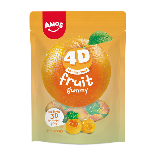 Bonbons gélifiés Amos Fruits Orange 4D 120 g