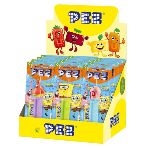 Pez Figurine Bob l'Éponge + 1 Recharge – Lot de 12