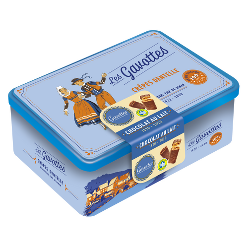 Coffret vintage crêpes dentelles chocolat au lait 180g – emballage rétro