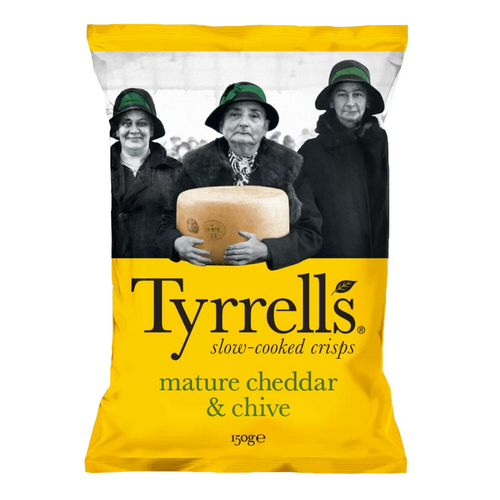 Chips Cheddar et Ciboulette, 150g, Tyrrells