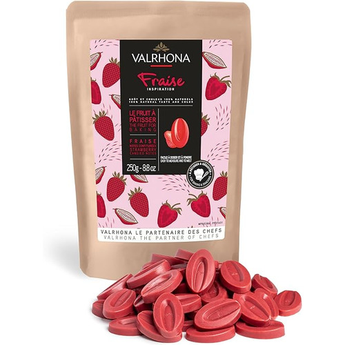 Chocolat noir à pâtisser Inspiration Fraise 250g – Valrhona