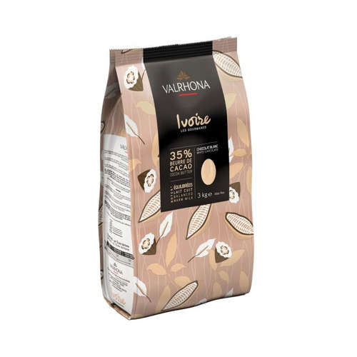 Chocolat blanc Ivoire 35% Valrhona - fèves 3 kg