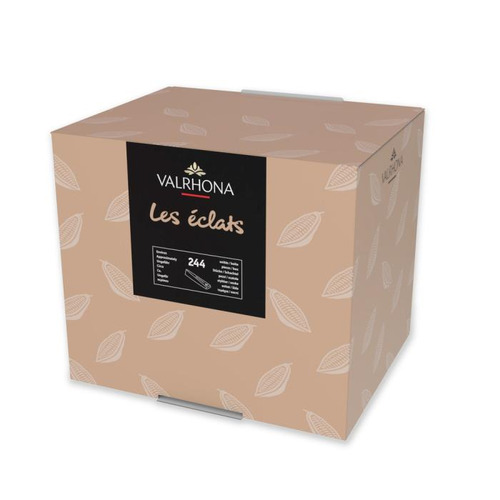 Boite Les Éclats lacté chocolat au lait 39% 1kg Valrhona, 244 pièces env.