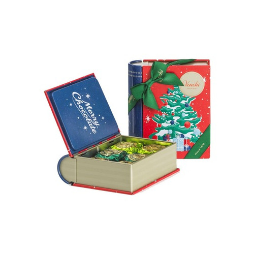 Vintage Mini livre en métal avec Chocoviar Pistache, Gianduia et 75 % VENCHI