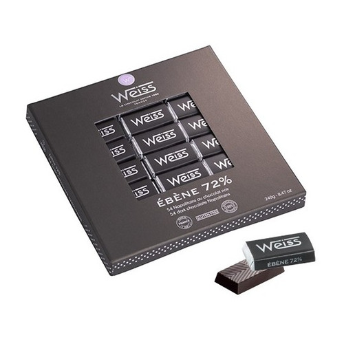 Coffret de 36 Napolitains noir 72% Ebene 240g Weiss