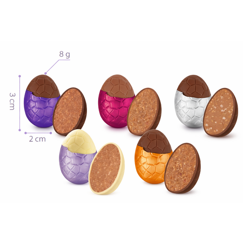 Œufs au chocolat WEISS, assortiment gourmandises sous alu, boite de 2kilos,