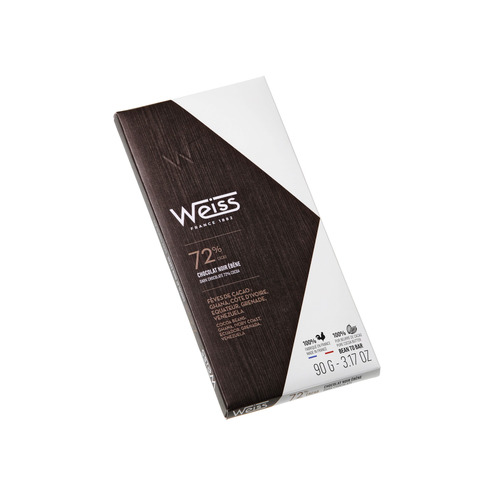Tablette Chocolat Noir Ebène 72% – 90g Weiss