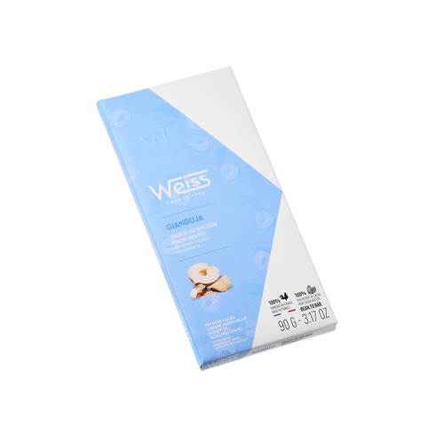 Tablette de chocolat au lait Gianduja 35% Weiss 90g