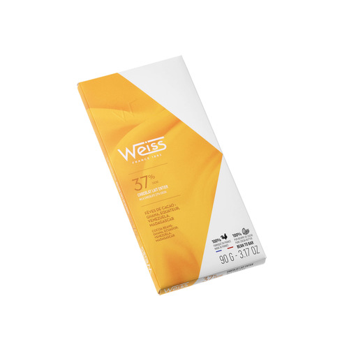 Tablette de chocolat au lait entier Weiss 37% 90g
