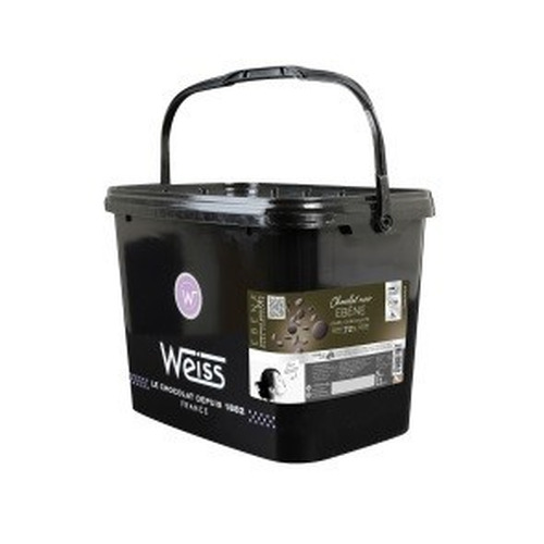 Seau de fondettes Ebène chocolat noir 72% 5 kg Weiss